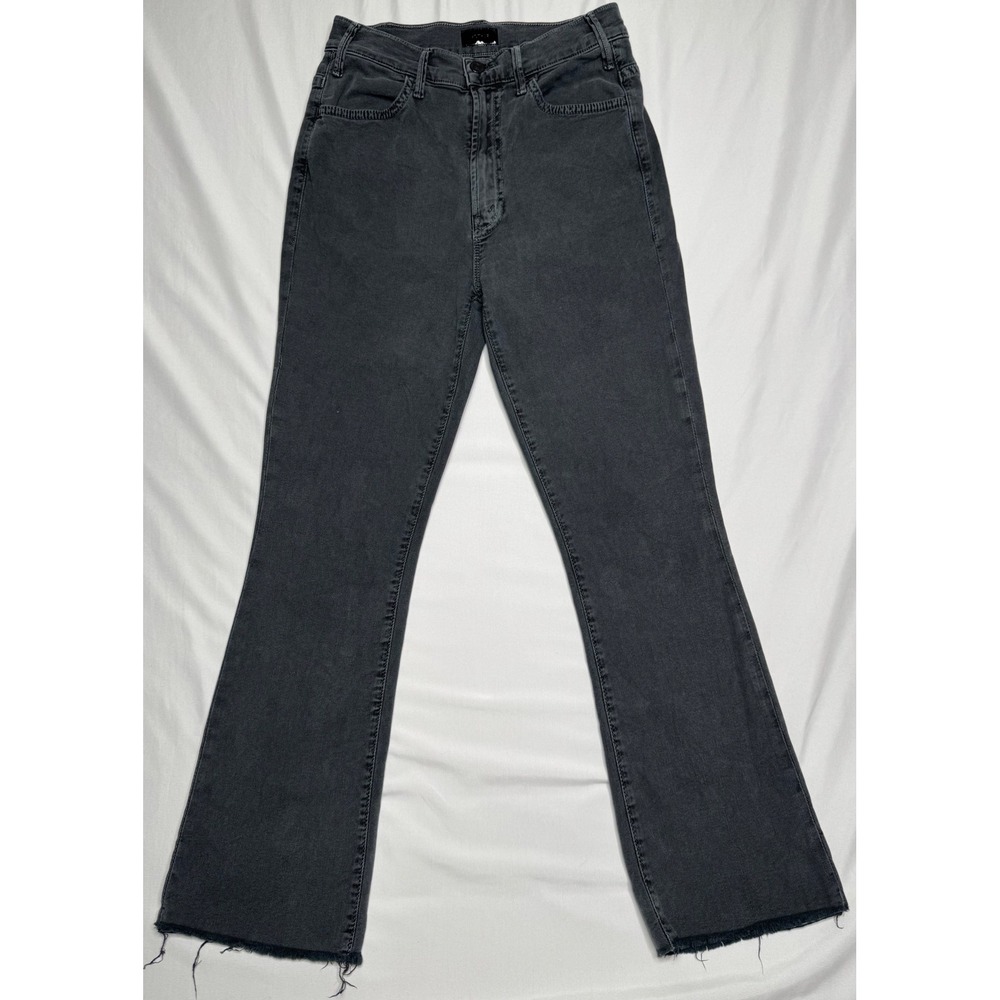 Mother The Hustler Ankle Fray Jeans Chalk It Up Faded Black‎ Bootcut Size 25